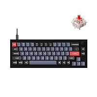 Keychron Q2 Wired Custom Mechanical Keyboard Knob Version, 65% Layout QMK/VIA Programmable Macro with Hot-swappable Gateron G Pro Red Switch Double Gasket Compatible with Mac Windows Linux (Black)