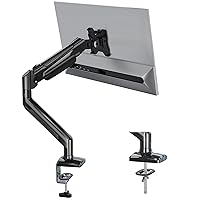 BONTEC Single Arm Monitor Desk Mount for 13 to 34 Inch Screen, Tilt, Swivel, Rotation, Ergonomic Gas Spring Monitor Stand with Cable Management, VESA 75x75,100x100mm