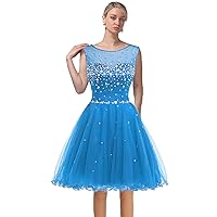 A-Line Short Prom Dress Beaded Cocktail Homecoming Dresses 2022