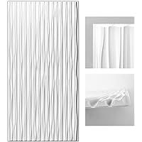 Art3d White Large PVC 3D Wall Panels for Interior Wall Décor, Drop Ceiling Tile 2x4, 3D Textured Wavy Wall Panels Decorative, Pack of 6 Tiles(47.2