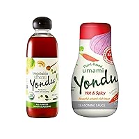 Yondu Vegetable Umami All-Purpose 1 x Origanal (28 Fl oz) & 1 x Hot & Spicy (9.3 Fl oz) Seasoning Sauce