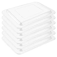 6 Pcs 14.57 x 9.84 Inches Half Sheet Cover PP Plastic Covers for Aluminum Sheet Pan Tray Bakeware Baking Pan Lid for Cookie Cake Jelly Roll, Clear