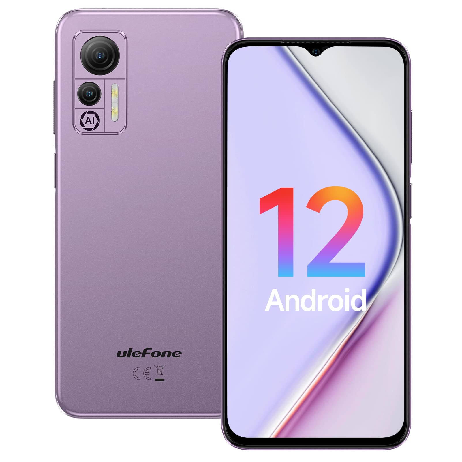 Ulefone Unlocked Phones, Note 14 7GB+16GB 128GB Extension, Android 12 OS, 6.52” Screen Unlocked Smartphone 4500mAh Battery 8+5MP Camera 4G Dual SIM 3-Card Slots, Global Version Mobile Phone- Purple
