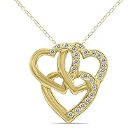 1/3 Carat TW Triple Heart Diamond Bouquet Pendant in 10K Yellow Gold