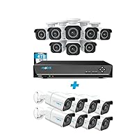 PoE Commercial Security Camera System Business Bundle, 16 Channel 16 Camera 8MP Smart Person/Vehicle Detection, a 16CH NVR Pre-Installed with 4TB HDD(Include 8 x 18M Cat5 Cable)