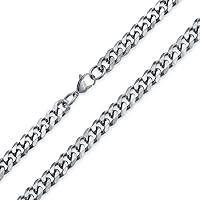 Heavy Duty Biker Jewelry Men Solid Curb Link Chain Necklace Black IP Stainless Steel 24 Inch 4MM