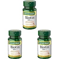 Nature's Bounty Biotin, Vitamin Supplement, Supports Metabolism for Cellular Energy and Healthy Hair, Skin, and Nails, 1000 mcg, 100 Tablets (Pack of 3)