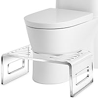 7 Inches Acrylic Toilet Stool Non Slip Toilet Step Bathroom Stool Clear Squatting Poop Foot Stool for Adult Women Men Kid Toddlers