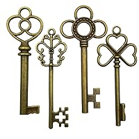 BALABALA Antique Bronze Vintage Skeleton Key Charm Steampunk for Crafts, Party Favors, Gifts Decoration (Set of 40)