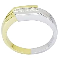 10k Two-Tone Gold 1/5ct TDW Diamond Men's Ring (G-H, SI1-SI2)