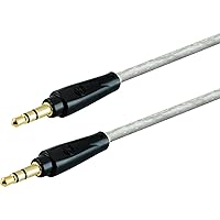 GE Pro 3.5mm Auxiliary Cable, 3ft Audio Cord, Premium Aux Cord for Car, Phone/Tablet, iPad, Home Stereo System and More, 33523