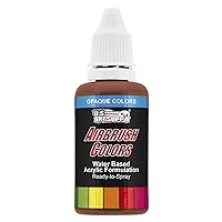 US Art Supply 1-Ounce Opaque Coffee Brown Airbrush Paint