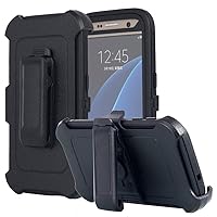 Galaxy S7 Case, AICase [Heavy Duty] [Full Body] Tough 4 in 1 Rugged Shockproof Cover with Belt Clip Armor Protective Cover for Samsung Galaxy S7 (2016) (Black)