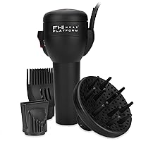 FHI Heat Platform All-In-One Blow Out Handle Less Hair Dryer with Attachment Set, Comb, Concentrator & Diffuser, Black