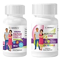 BariatricPal 30-Day Bariatric Vitamin Bundle Multivitamin ONE 1 per Day! Capsule with 18mg Iron Easy Swallow Calcium Citrate (600mg) and D3 Coated Tablets