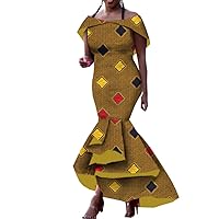 African Dresses for Women Fashion Dashiki Wear Floral Mermaid Ankara Wear Wax Print Clothing