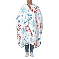 55x66 Inch Salon Cape With Snap Closure Christmas-Hipster-Candy-Cane Adult Hair Cutting Cape Barber Cape