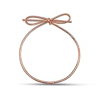 FQTANJU 100 Pcs Rose Gold Stretch Loops with Pre-Tied Bows from Elastic Ribbon - 6 Inches Elastic Metallic String Gift Bows for Gifts Boxes,Tags, Craft & Easy Wrapping