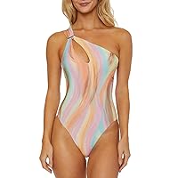 ISABELLA ROSE Women's Standard Newport Dunes Maillot One Piece Swimsuit, Asymetrical, Bathing Suits