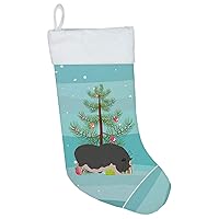 Caroline's Treasures BB9308CS Vietnamese Pot-Bellied Pig Christmas Christmas Stocking, Teal Fireplace Hanging Stockings Christmas Season Party Decor Family Holiday Decorations