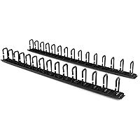 Vertical 40U Server Rack Cable Management w/ D-Ring Hooks - 40U Network Rack Cord Manager Panels - 2x 3ft Wire Organizers (CMVER40UD)