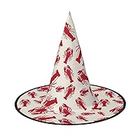 Mqgmzred Lobster Print Enchantingly Halloween Witch Hat Cute Foldable Pointed Novelty Witch Hat Kids Adults