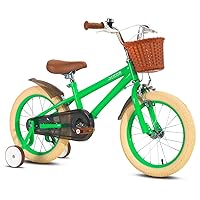 JOYSTAR 14 inch Kids Bike for 3 4 5 Years Girls Toddler Bicycle with Training Wheels & Basket Girls Bike Ages 3-5 Green