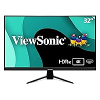 ViewSonic VX3267U-4K 4K UHD 32 Inch IPS Monitor with 65W USB C, HDR10 Content Support, Ultra-Thin Bezels, Eye Care, HDMI, and DP Input, Black