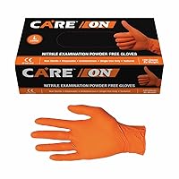 Orange Nitrile Examination Heavy Duty Powder Free Gloves, 5 Mil, Texture, No Sterile, Latex Free, Allerry Free, Small, 1Inner X 100pcs