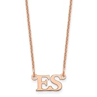Jewels By Lux 14K Gold Small Initial Cable Chain Necklace (Length 18 in Width 10 mm)