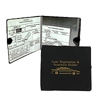 Set of 4 Auto Car Registration Insurance Holder Wallet - Document Id Black Case for Car Truck Boat