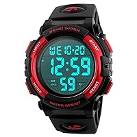 SKMEI Large Face Digital Men’s Watch Sports Waterproof LED Military Wristwatches Chronograph Alarm Clock