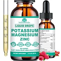 Potassium Magnesium Supplement Liquid Magnesium Potassium Zinc Aspartate w/Bromelain, VIT D3, B6 Ashwagandha, Organic Potassium Supplement for Leg Cramps, Energy Electrolyte Balance & Vascular Health