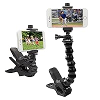 Suptig Phone Holder Desk Gooseneck Mount, Cell Phone Clamp Clip for Pole, Mobile Phone Mount Stand, Compatible for iPhone 14 Plus Phone 13 Pro Xs Max XR X 8 7 6 6s Plus and Other 4-7'' Device