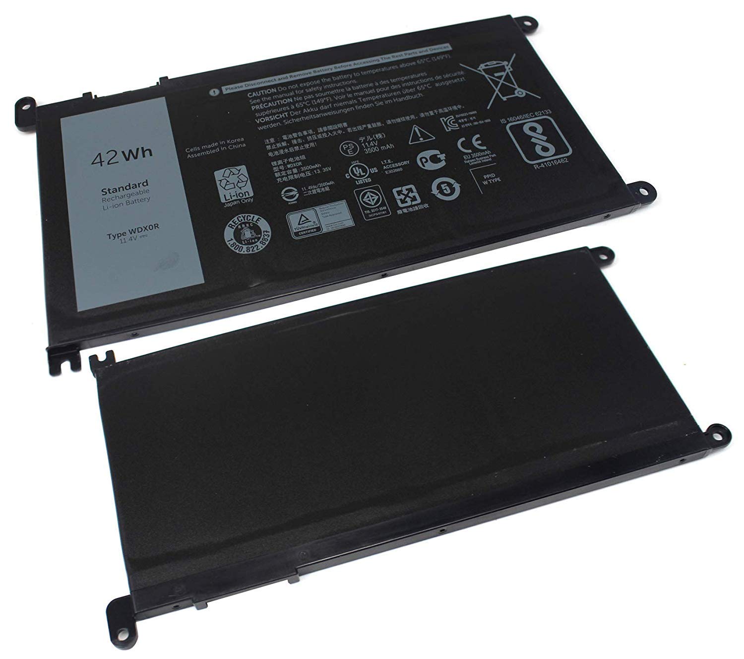 11.4V 42Wh WDX0R WDXOR T2JX4 Battery Compatible with DELL Inspiron 15 5568/13 7368 3crh3 I7368-0027 Laptop