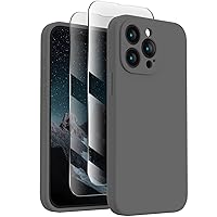 FireNova Designed for iPhone 15 Pro Case, Silicone Upgraded [Camera Protection] Phone Case with [2 Screen Protectors], Soft Anti-Scratch Microfiber Lining Inside, 6.1 inch, Space Gray