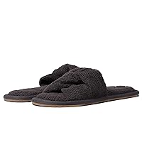 Barefoot Dreams Towel Terry Sandal, Cozy Slippers for Women, Open-Back House Slippers, Spa Sandals, Cotton Slippers, Carbon, LG (9/10)