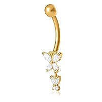 Amazon Collection 10k Gold Belly Button Ring