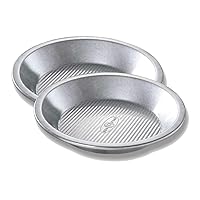 USA Pan Bakeware Aluminized Steel Commercial Pie Pan, Set of 2, Silver