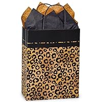 NW Leopard Safari Paper Shopping Bags - Cub Size - 8 1/4 x 4 3/4 x 10 1/2in.