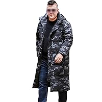 Winter Men's Plus Size Long Camo1 Cold-Proof Extended Knee Down Jacket Puffer Coat Jacket