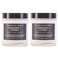 Pearlessence Clay Face Mask, Turmeric & Honey Face Mask Revitalizes Skin for Youthful Glow - Reduce Wrinkles & Fade Dark Spots (4 ounces, 2 Pack)