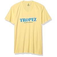 St. Tropez Printed Premium Tops Fitted Sueded Short Sleeve V-Neck T-Shirt
