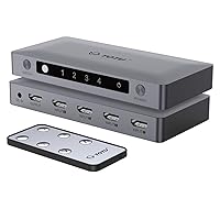 4 Port TOTU HDMI Switcher 4K 60Hz HDMI 2.0 Switcher with IR Remote, Supports HDR, HDCP 2.2 Pass-Through, 3D, and Full HD 1080P, Compatible with PS3/PS4, Xbox 360/One, HDTVs