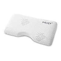 MLILY Side Sleeper Pillow, Cervical Pillow for Neck Pain, Cool Gel Infused Memory Foam Pillow, Aloe Vera Skin Friendly, Medium Firm, 30x16 Inches