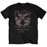 Pink Floyd Men's Owl - WDYWFM? Slim Fit T-Shirt Black