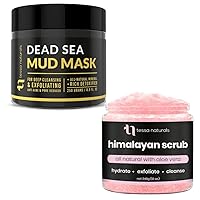 Tessa Naturals - Himalayan Salt Scrub Body Exfoliator with Aloe Vera - Dead Sea Mud Mask with Collagen