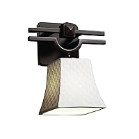 Justice Design Group Limoges 1-Light Wall Sconce - Dark Bronze Finish with Checkerboard Translucent Porcelain Shade