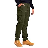 Men’s Slim Fit Cargo Pants - 100% Cotton Heavy Duty Cargo Work Pants for Men