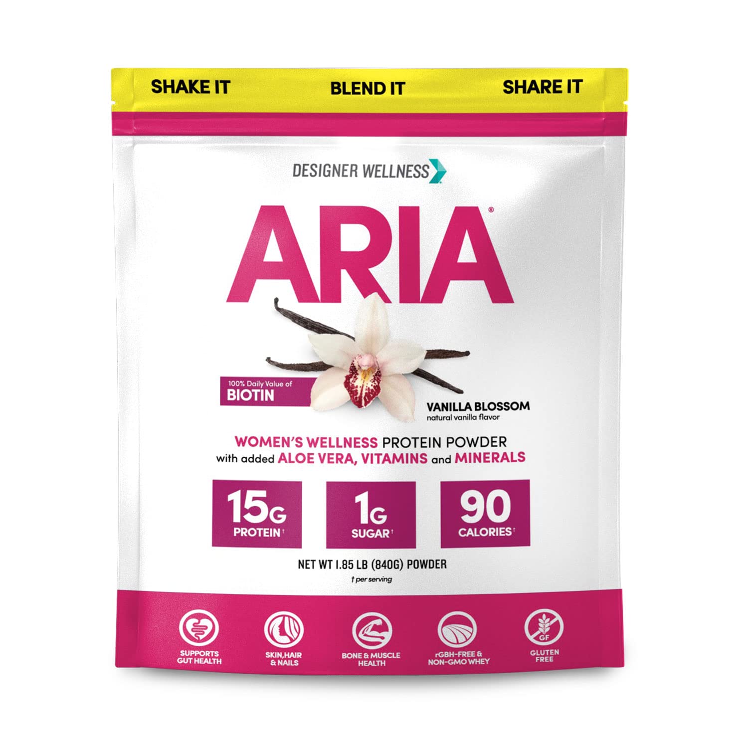 Designer Wellness Aria Women's Wellness Protein Powder Bundled with Protein Smoothies 12 Count Variety Pack